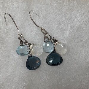 Sundance Sterling Silver Blue Topaz & Moonstone Cluster Earrings